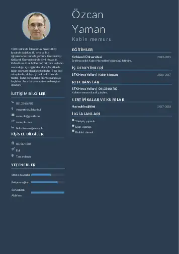 Hostes CV Örnekleri cv indir